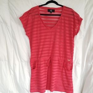 Calvin Klein Coral cover up.  Size Large. Excellent like new condition.